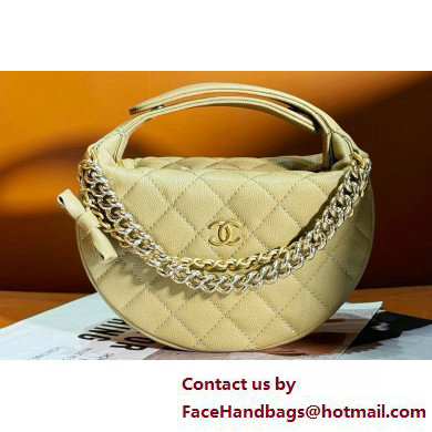 Chanel Grained Shiny Calfskin & Gold-Tone Metal Pouch Bag AP3943 Beige 2025